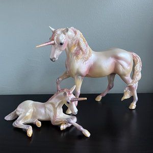 Retired Breyer Horse #3364 Alida Elidor Pearl Unicorn Marabella Mare Ashley Foal